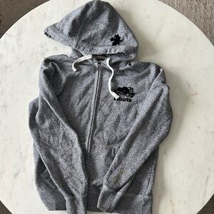 Roots Gray Zip Up Sweater